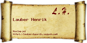 Lauber Henrik névjegykártya